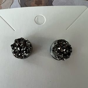 Black crystal stud earrings